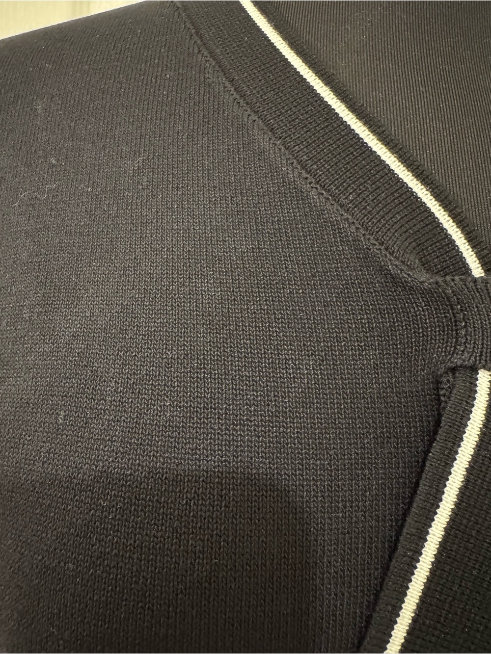 Black Tie-Neck Short Sleeve Top - Classic Knit - Picture 2 of 6
